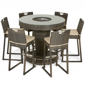 6 Seat Bar Set with Ice Bucket / Brown