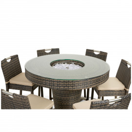 6 Seat Bar Set with Ice Bucket / Brown