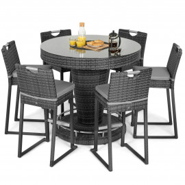 6 Seat Bar Set with Ice Bucket / Grey