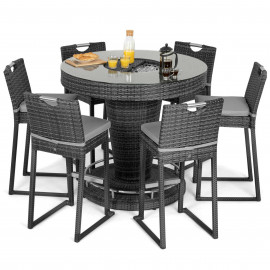 6 Seat Bar Set with Ice Bucket / Grey