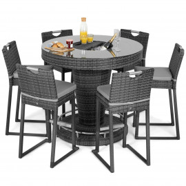 6 Seat Bar Set with Ice Bucket / Grey