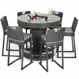 6 Seat Bar Set with Ice Bucket / Grey