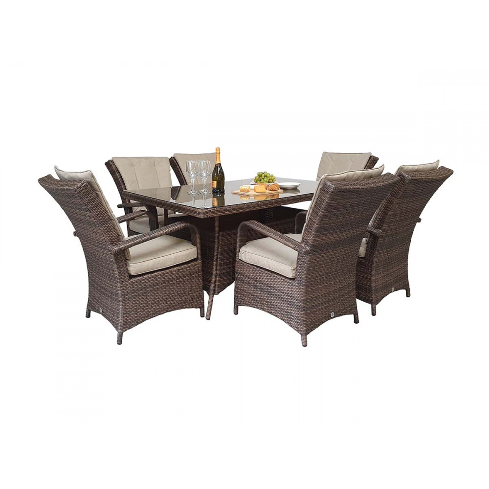 FLORENCE 6 Seat Rectangular in Brown