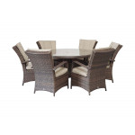 FLORENCE 6 Seat Round in Brown