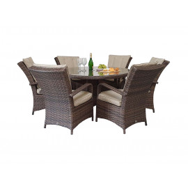 FLORENCE 6 Seat Round in Brown