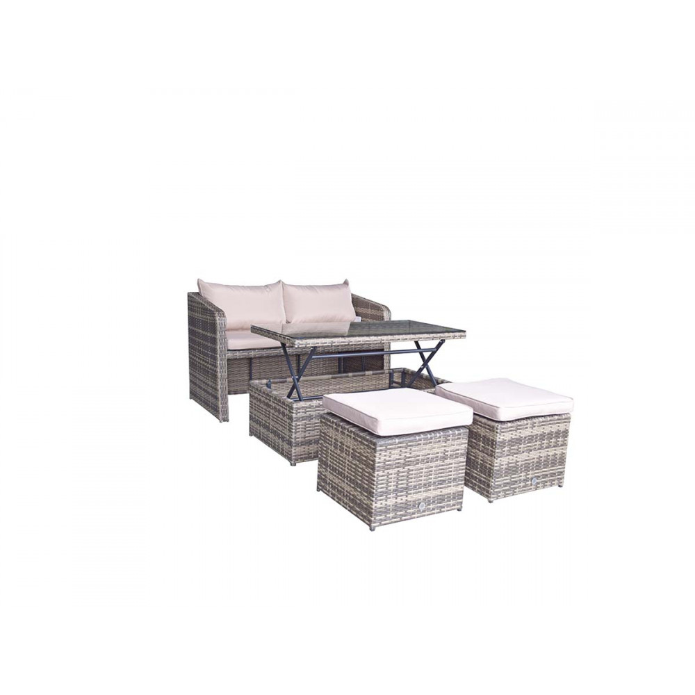 GEMMA Compact Sofa Set Mixed Brown