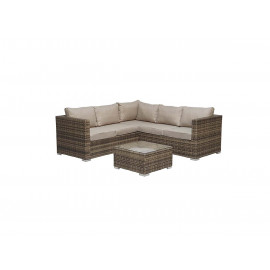 GEORGIA Corner Sofa Set Mixed Brown