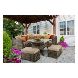 GEORGIA Corner Dining Set Mixed Brown