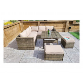 GEORGIA Corner Dining Set Mixed Brown