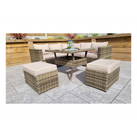 GEORGIA Corner Dining Set Mixed Brown