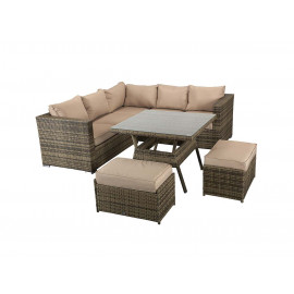 GEORGIA Corner Dining Set Mixed Brown