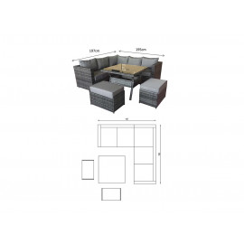 GEORGIA Corner Dining Set Grey