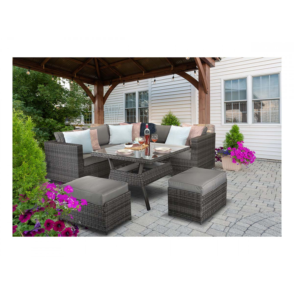 GEORGIA Corner Dining Set Grey