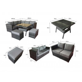 GEORGIA Corner Dining Set Grey
