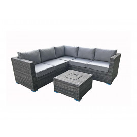 GEORGIA Corner Sofa with Ice Bucket Grey