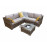 GEORGIA Corner Sofa with Ice Bucket Mixed Brown