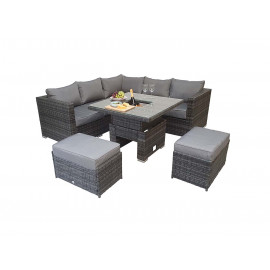 GEORGIA Corner Hi/Low Dining Set Grey With Ice Bucket