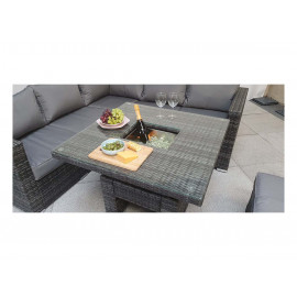 GEORGIA Corner Hi/Low Dining Set Grey With Ice Bucket