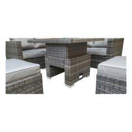 GEORGIA Corner Hi/Low Dining Set Grey With Ice Bucket