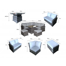 GRACE Corner Dining Set with Lift Table
