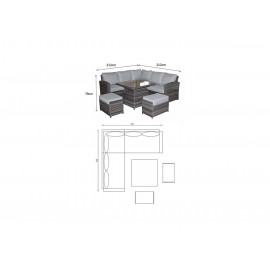 GRACE Corner Dining Set with Lift Table