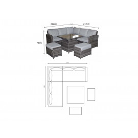 GRACE Corner Dining Set with Lift Table