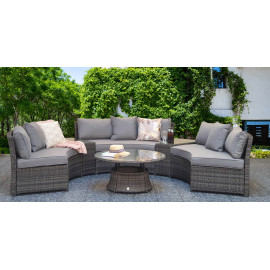 JULIET Half Moon Sofa Set Grey