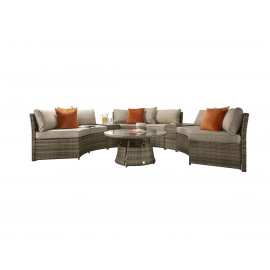 JULIET Half Moon Sofa Set Mixed Brown