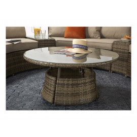 JULIET Half Moon Sofa Set Mixed Brown