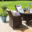 LA 4 Seat Round Dining Set / Brown