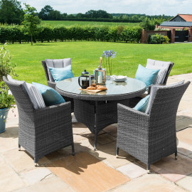 LA 4 Seat Round Dining Set / Grey