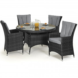 LA 4 Seat Round Dining Set / Grey