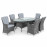 LA 6 Seat Oval Ice Bucket Dining Set with Lazy Susan / Grey