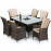 LA 6 Seat Rectangular Ice Bucket Dining Set / Brown