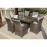 LA 6 Seat Rectangular Ice Bucket Dining Set / Brown