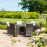 LA 6 Seat Round Ice Bucket Dining Set with Lazy Susan / Brown