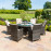 LA 6 Seat Round Ice Bucket Dining Set with Lazy Susan / Brown