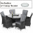 LA 6 Seat Round Ice Bucket Dining Set with Lazy Susan / Grey