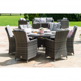LA 6 Seat Round Ice Bucket Dining Set with Lazy Susan / Grey