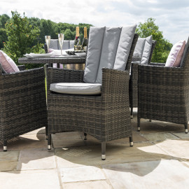 LA 6 Seat Round Ice Bucket Dining Set with Lazy Susan / Grey