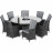 LA 8 Seat Round Ice Bucket Dining Set with Lazy Susan / Grey