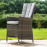 LA 8 Seat Round Ice Bucket Dining Set with Lazy Susan / Grey