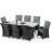 LA 8 Seat Rectangular Ice Bucket Dining Set / Grey
