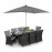 LA 8 Seat Rectangular Ice Bucket Dining Set / Grey