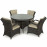 Texas 4 Seat Round Dining Set / Brown