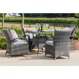 Texas 4 Seat Round Dining Set / Grey