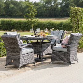 Texas 4 Seat Round Dining Set / Grey