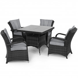 Texas 4 Seat Square Dining Set / Grey