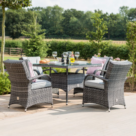 Texas 4 Seat Square Dining Set / Grey