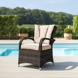 Texas 6 Seat Round Ice Bucket Dining Set with Lazy Susan / Brown